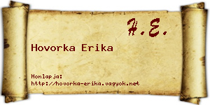 Hovorka Erika névjegykártya